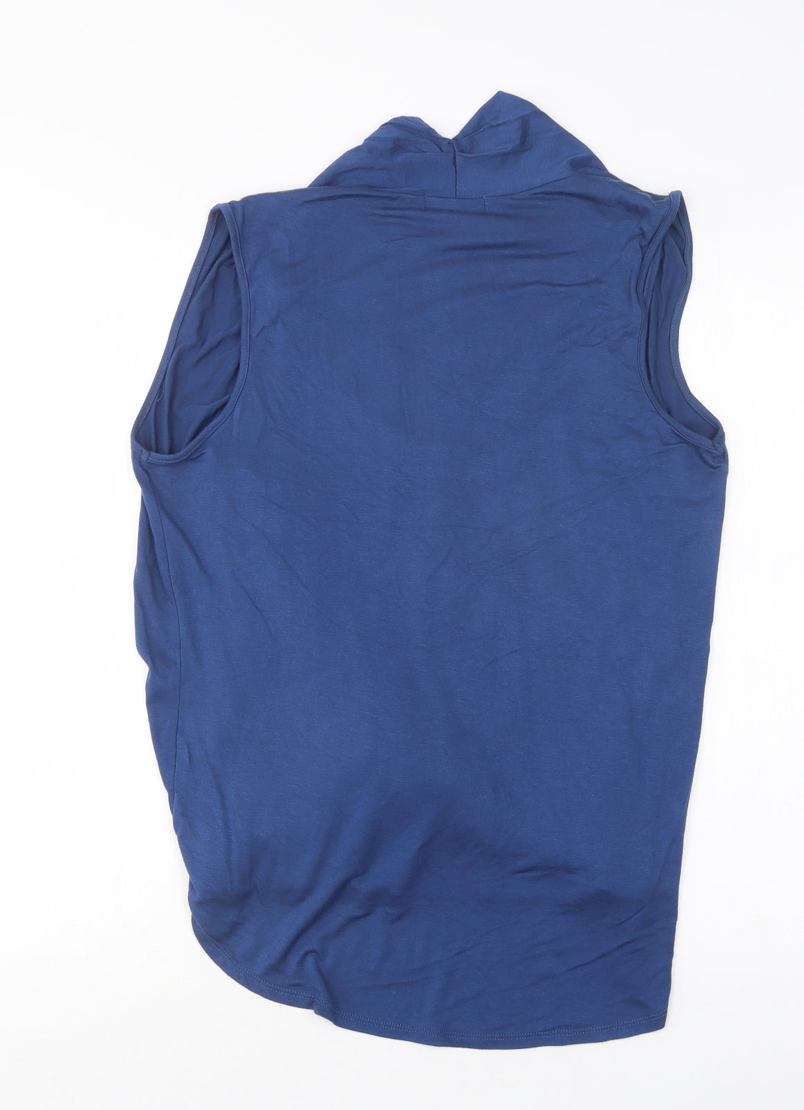 Cha Cha Vente Womens Blue  Viscose Basic Blouse Size L Scoop Neck