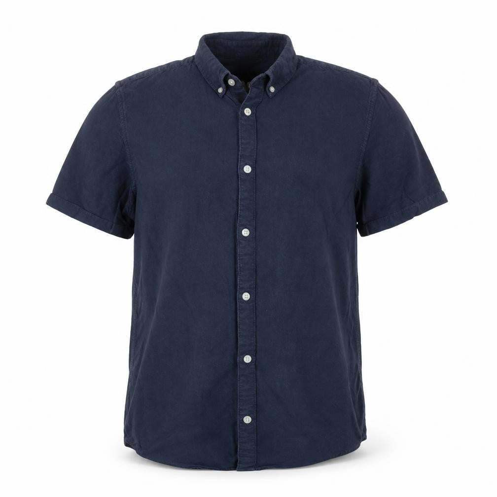 Mens UK Size M Very Blue  Button-Up Short Sleeve Casual Shirt