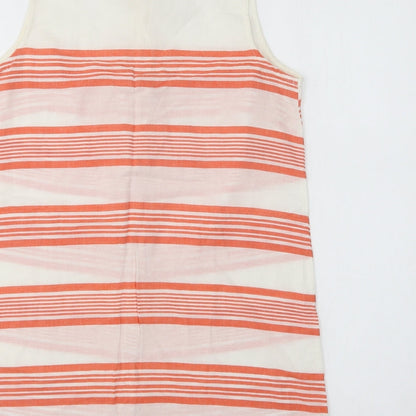 Papaya Womens White Striped Cotton Basic Button-Up Size 8 Collared