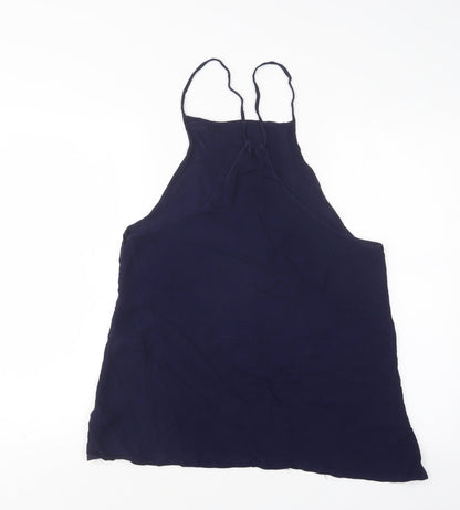 Papaya Womens Blue  Viscose Basic Tank Size M Square Neck