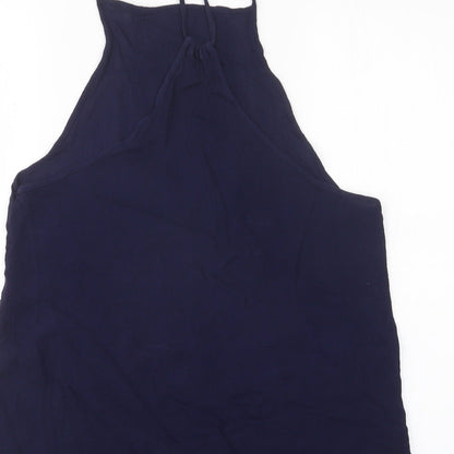 Papaya Womens Blue  Viscose Basic Tank Size M Square Neck
