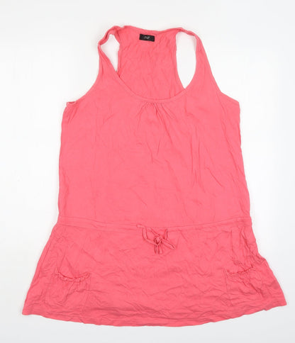 F&F Womens Pink  Cotton Basic Tank Size L Round Neck