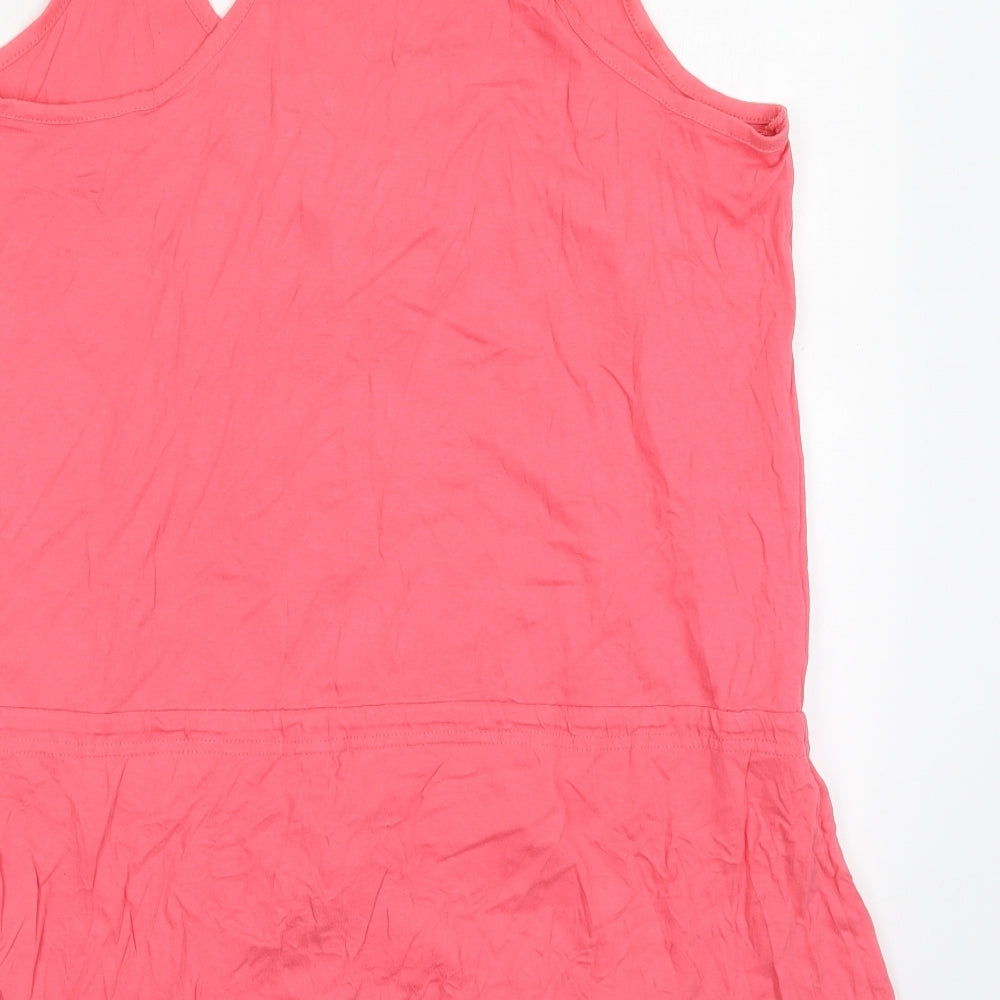 F&F Womens Pink  Cotton Basic Tank Size L Round Neck