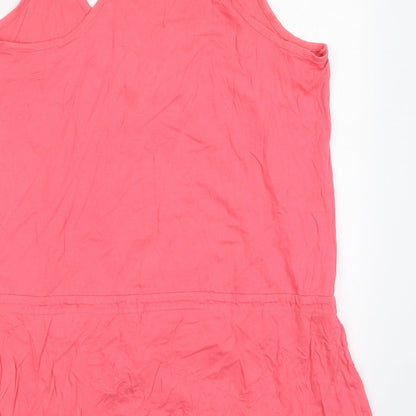 F&F Womens Pink  Cotton Basic Tank Size L Round Neck