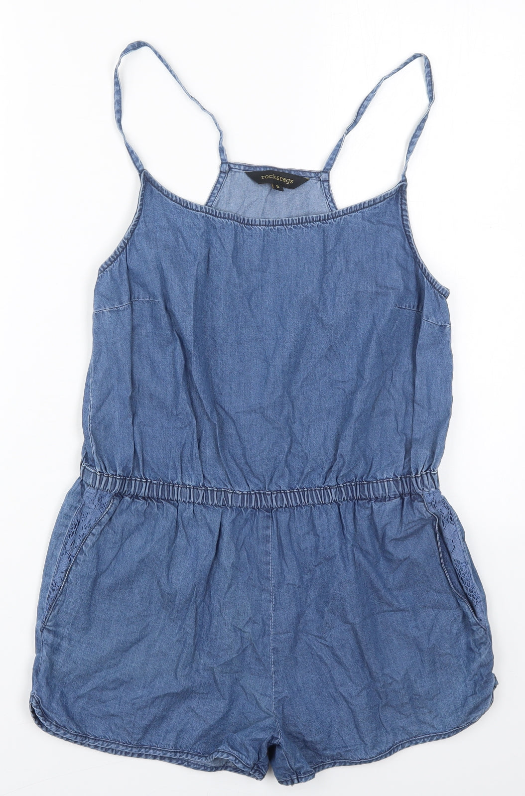 Rock & Rags Womens Blue  Cotton Playsuit One-Piece Size S  Pullover