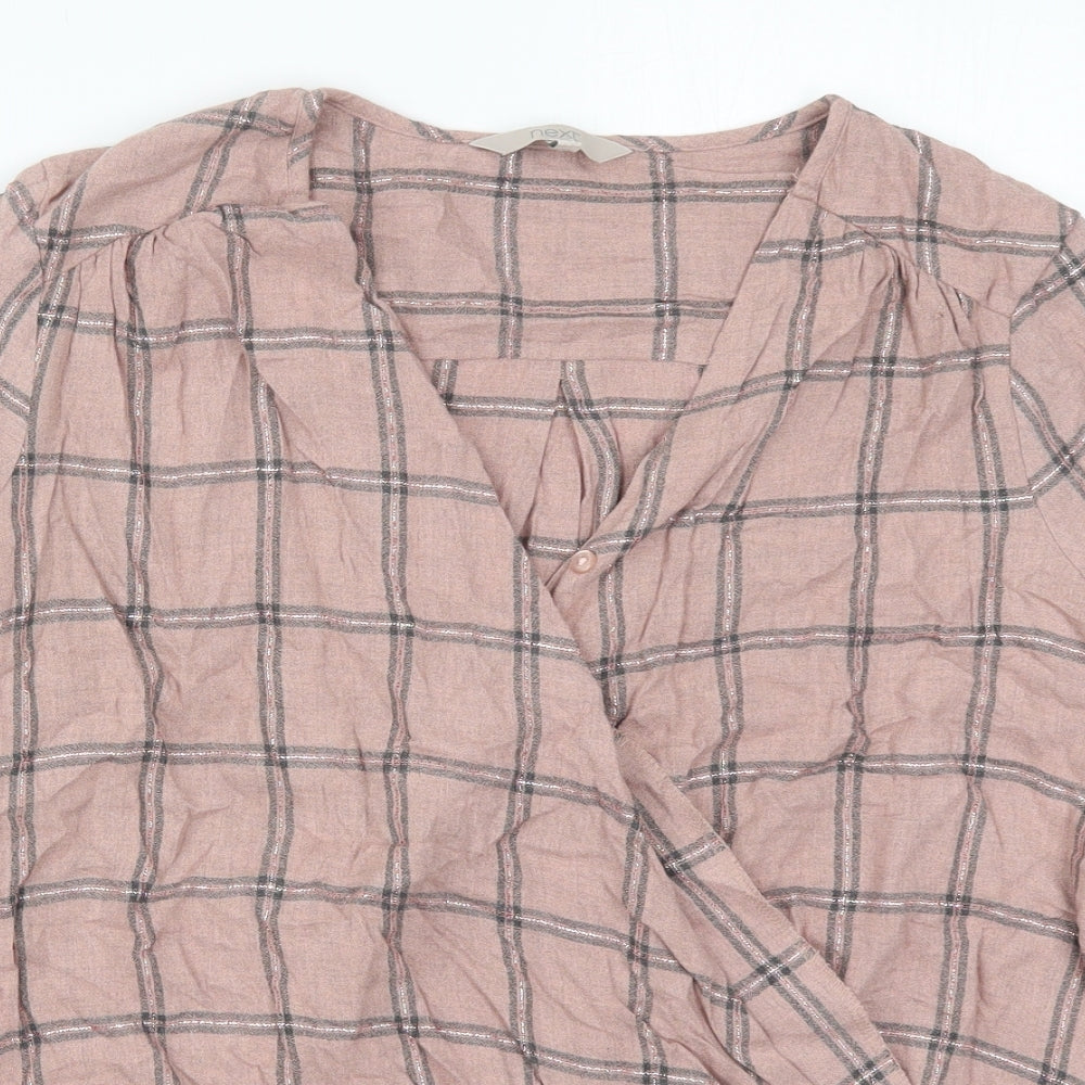 Womens UK Size 12 NEXT Pink Basic Blouse