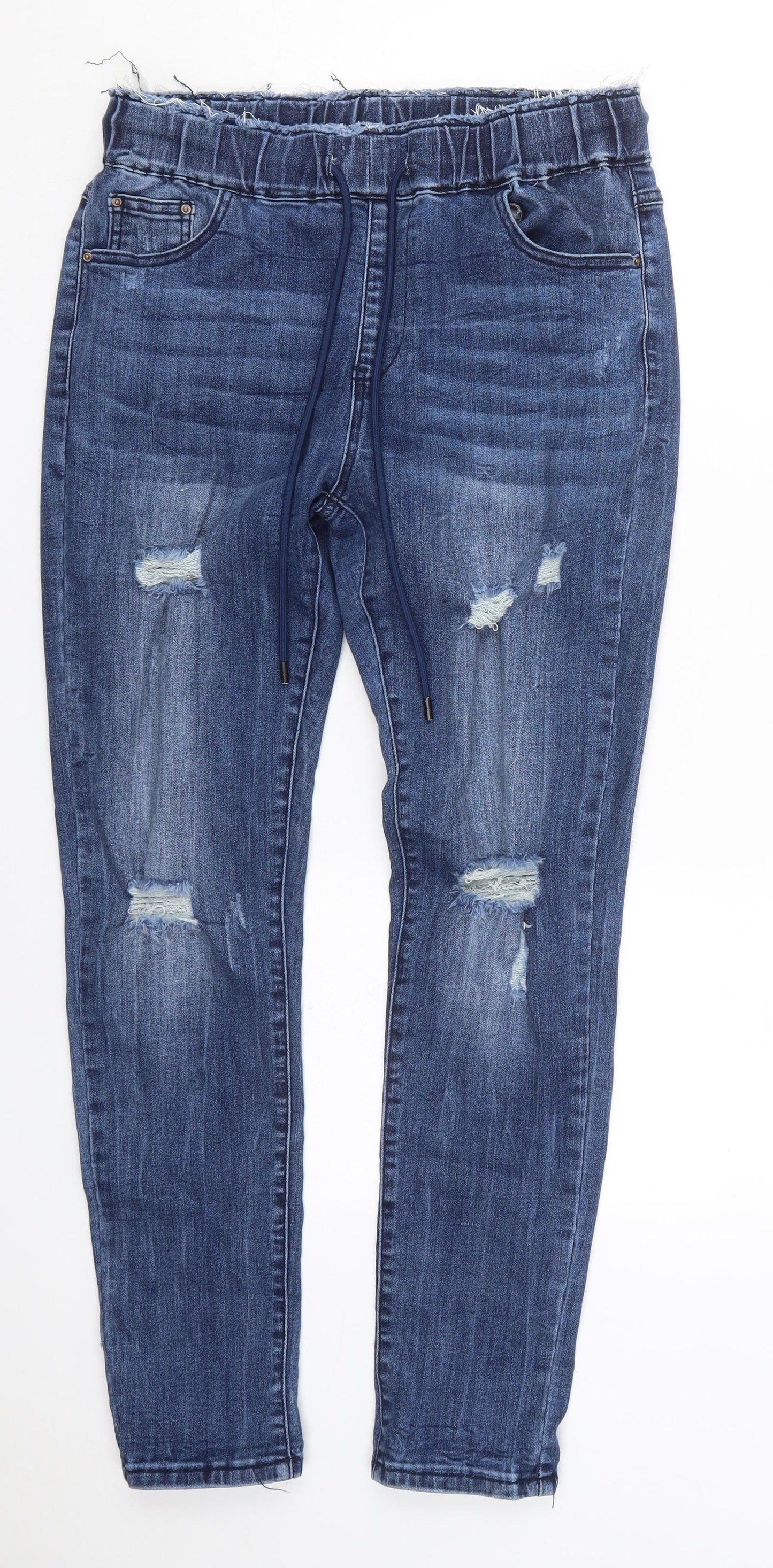 Womens UK Size M Preworn Regular Fit Skinny Blue Jeans