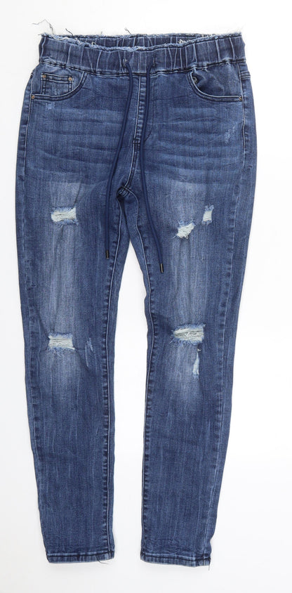 Womens UK Size M Preworn Regular Fit Skinny Blue Jeans
