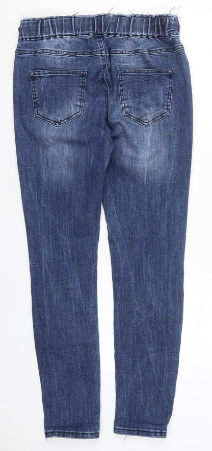 Womens UK Size M Preworn Regular Fit Skinny Blue Jeans