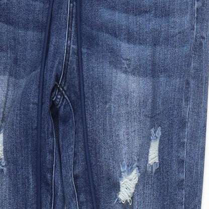 Womens UK Size M Preworn Regular Fit Skinny Blue Jeans