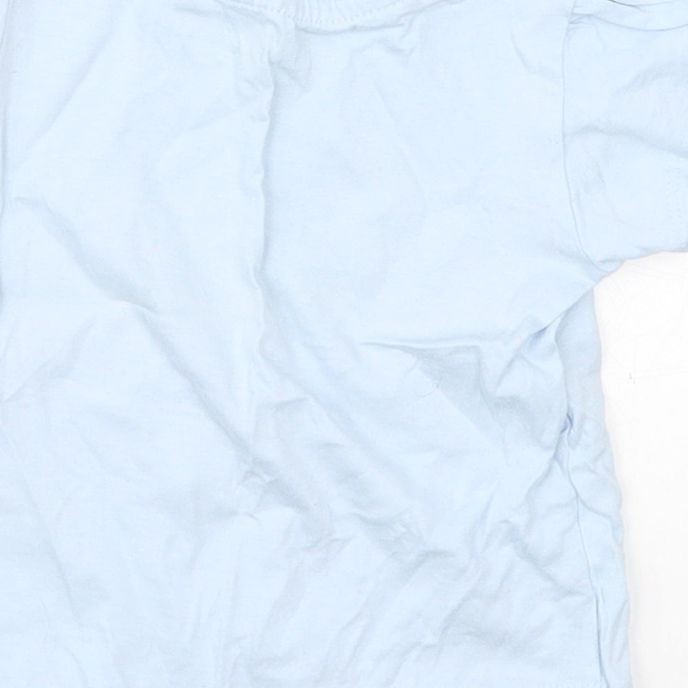 Primark Baby Blue  Cotton Basic T-Shirt Size 9-12 Months Crew Neck Pullover - Good Vibes