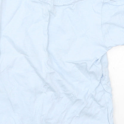 Primark Baby Blue  Cotton Basic T-Shirt Size 9-12 Months Crew Neck Pullover - Good Vibes