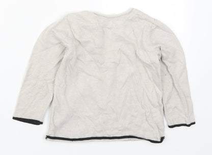 H&M Girls Beige Round Neck  Cotton Pullover Jumper Size 2 Years  Pullover - Bear