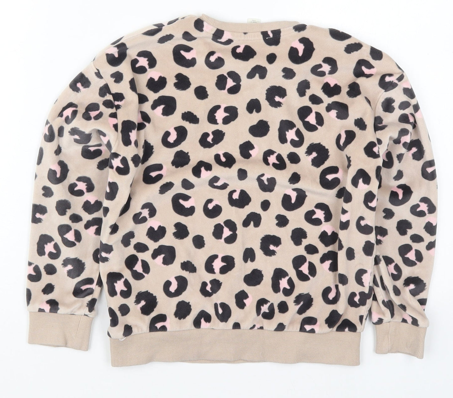 Marks and Spencer Girls Brown Animal Print Polyester Top Pyjama Top Size 8-9 Years  Pullover