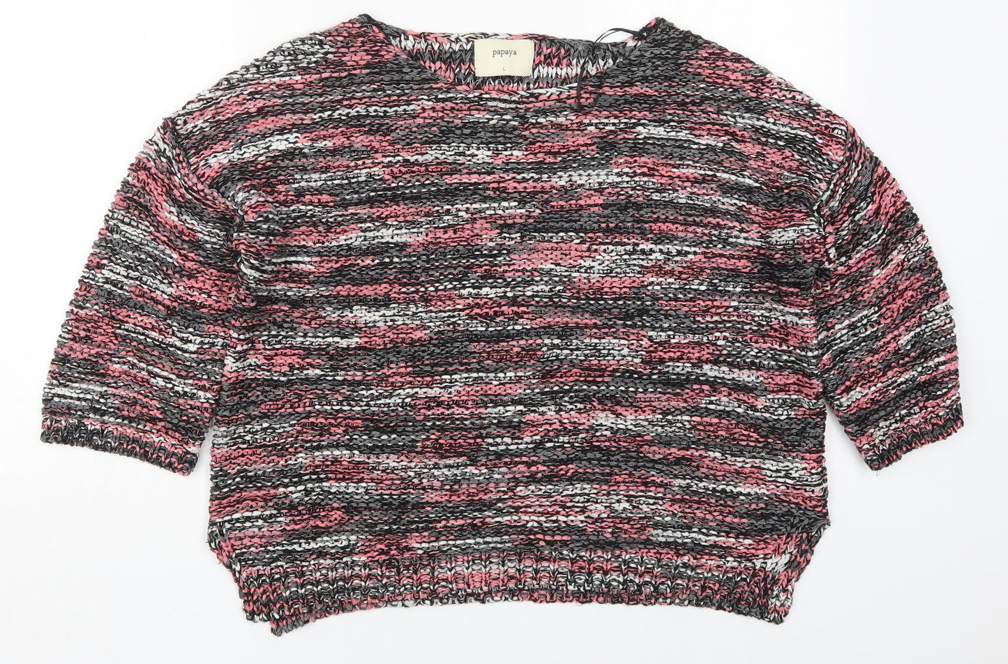 Womens UK Size L Papaya Pink Pullover Jumper