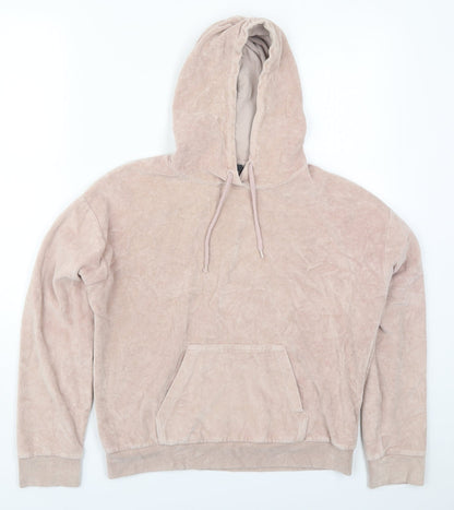 Topshop Womens Pink  Cotton Pullover Hoodie Size 6  Pullover