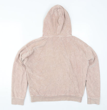 Topshop Womens Pink  Cotton Pullover Hoodie Size 6  Pullover