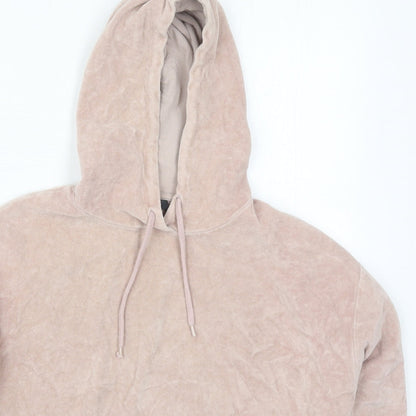 Topshop Womens Pink  Cotton Pullover Hoodie Size 6  Pullover