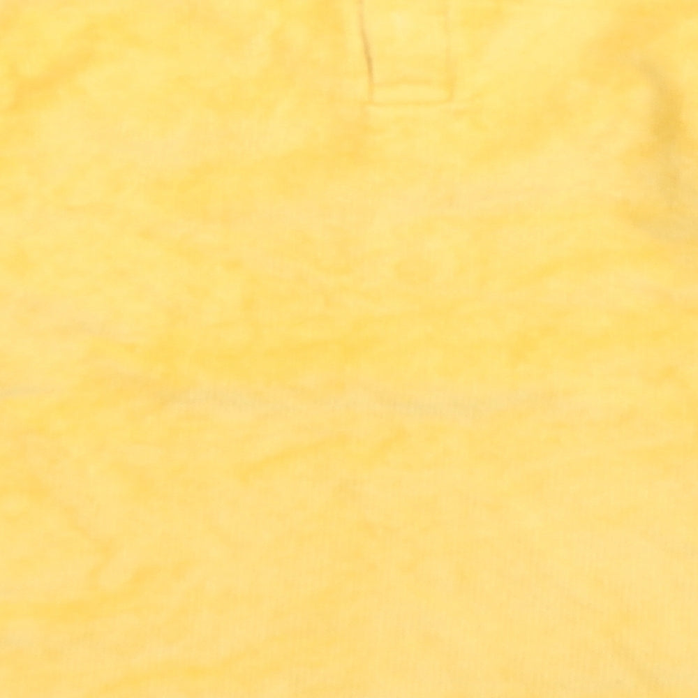 Kids Minis Girls Yellow  Cotton Basic T-Shirt Size 3 Years Crew Neck Button