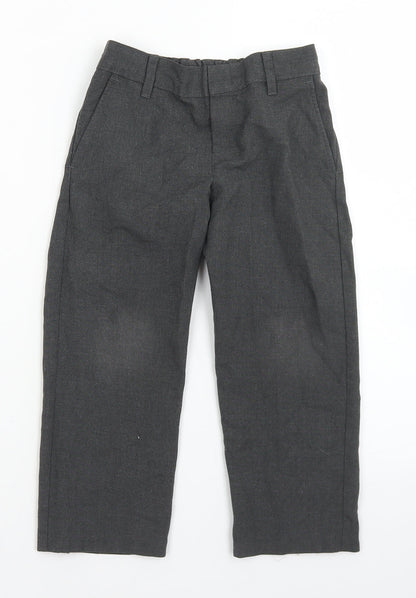 M&S Boys Grey  Polyester Dress Pants Trousers Size 3-4 Years  Regular  - School Wear