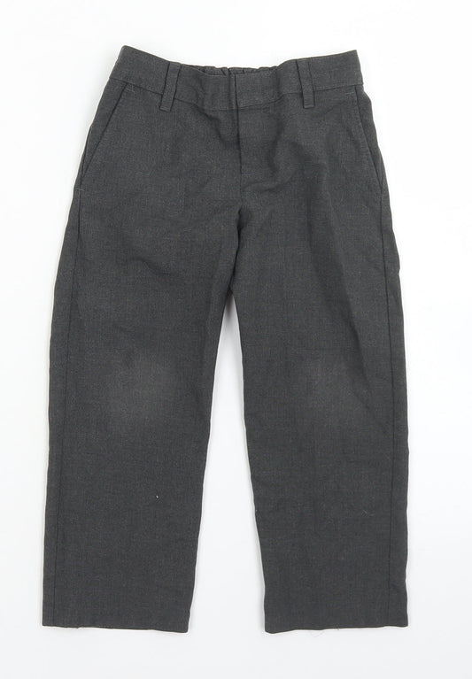 M&S Boys Grey  Polyester Dress Pants Trousers Size 3-4 Years  Regular  - School Wear