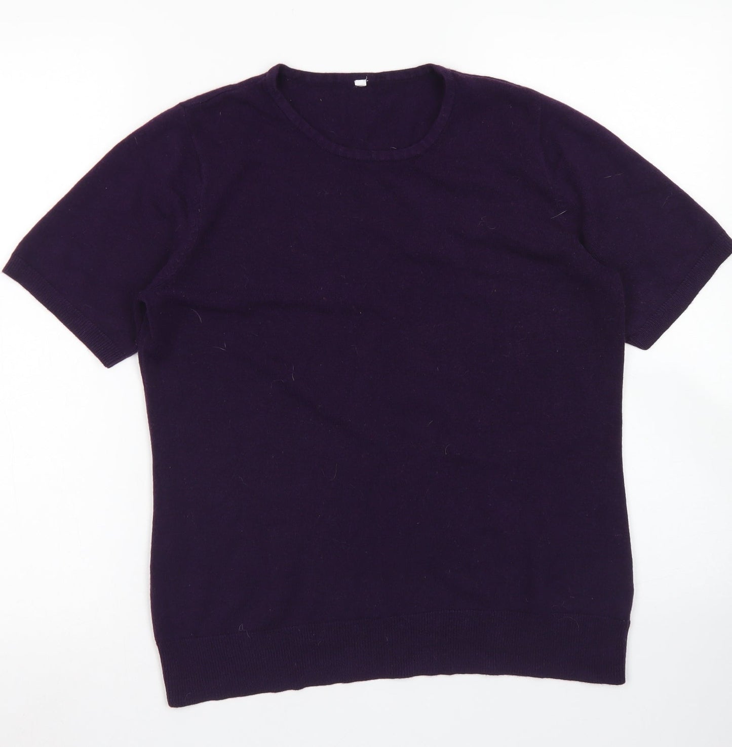 hs Womens Purple Crew Neck  Acrylic Pullover Jumper Size 14