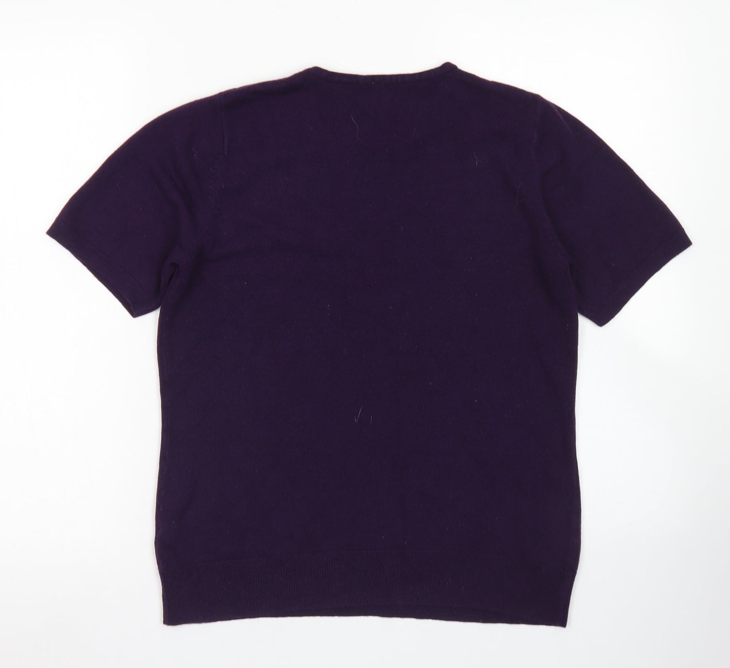 hs Womens Purple Crew Neck  Acrylic Pullover Jumper Size 14