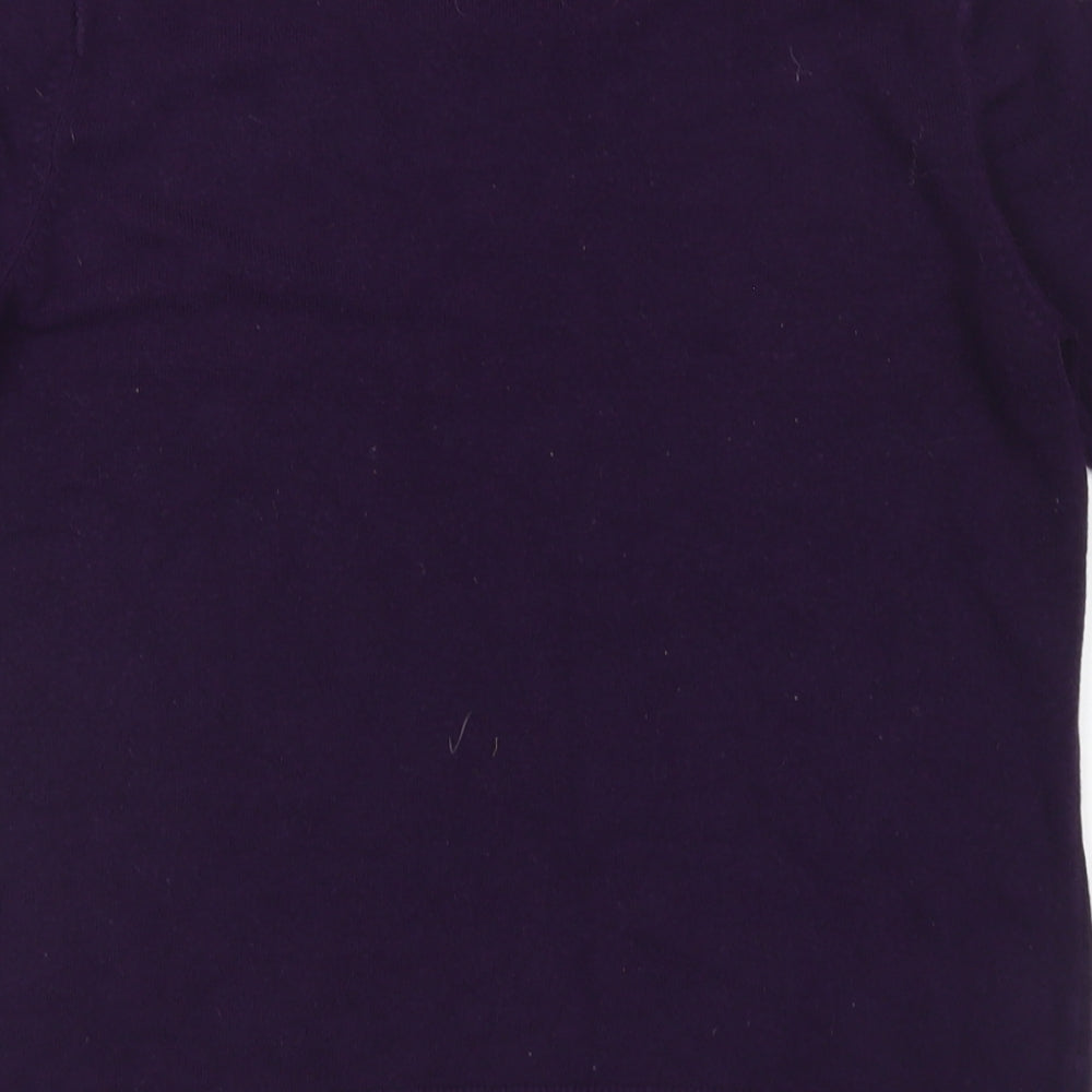 hs Womens Purple Crew Neck  Acrylic Pullover Jumper Size 14