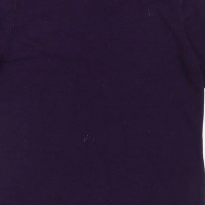 hs Womens Purple Crew Neck  Acrylic Pullover Jumper Size 14