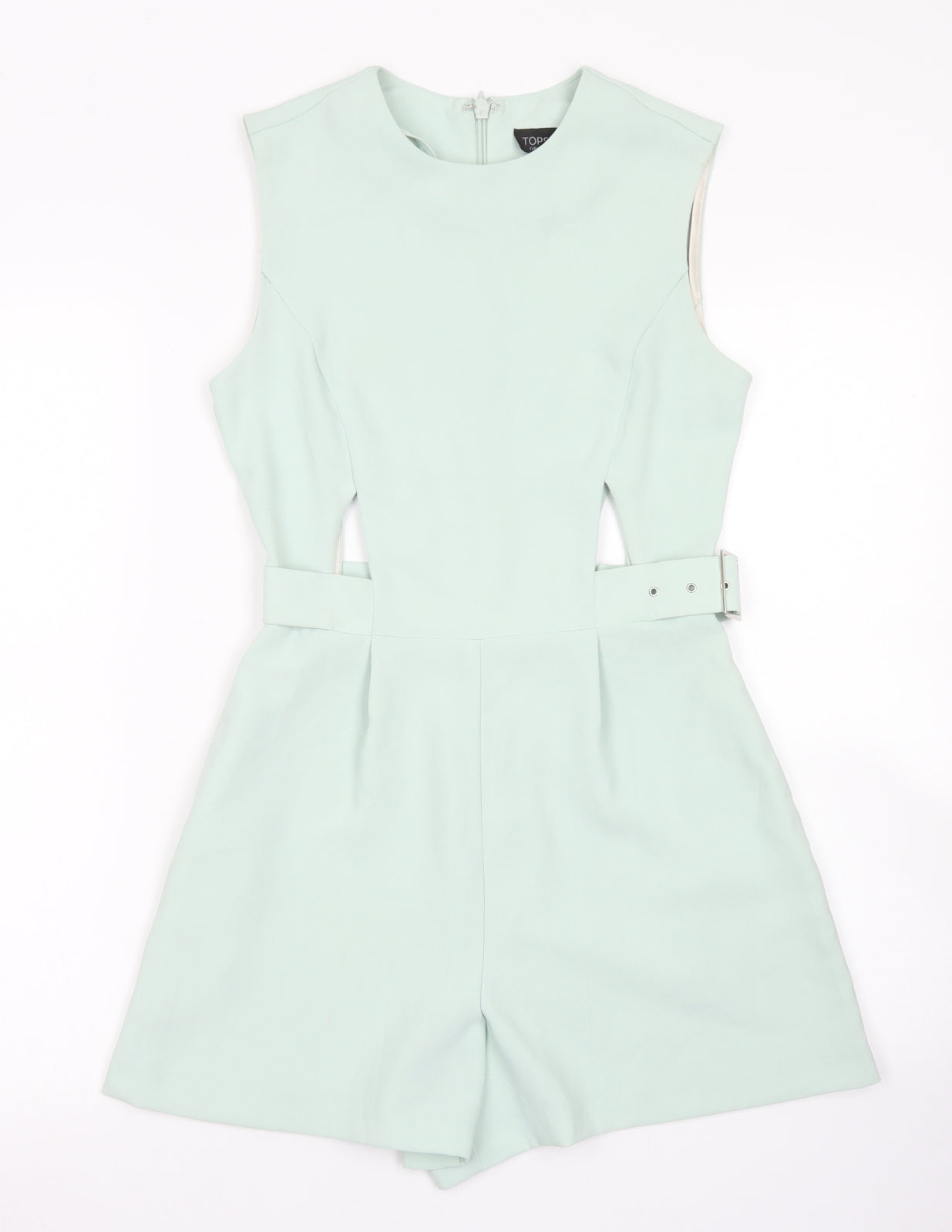 Topshop Womens Blue  Polyester Playsuit One-Piece Size 4  Zip - cut outs