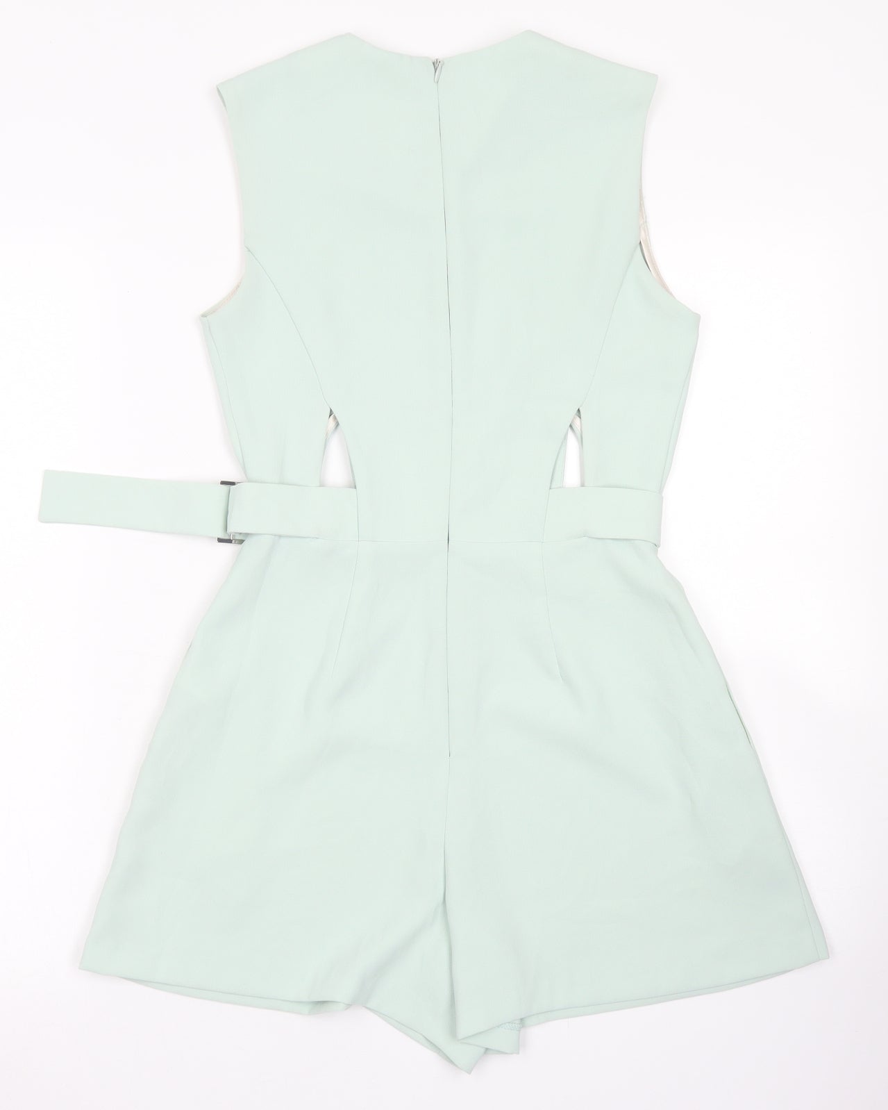 Topshop Womens Blue  Polyester Playsuit One-Piece Size 4  Zip - cut outs