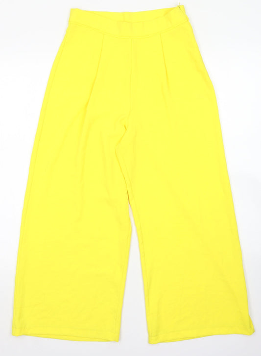 Primark Womens Yellow  Polyester Culotte Shorts Size 8 L20 in Regular Zip