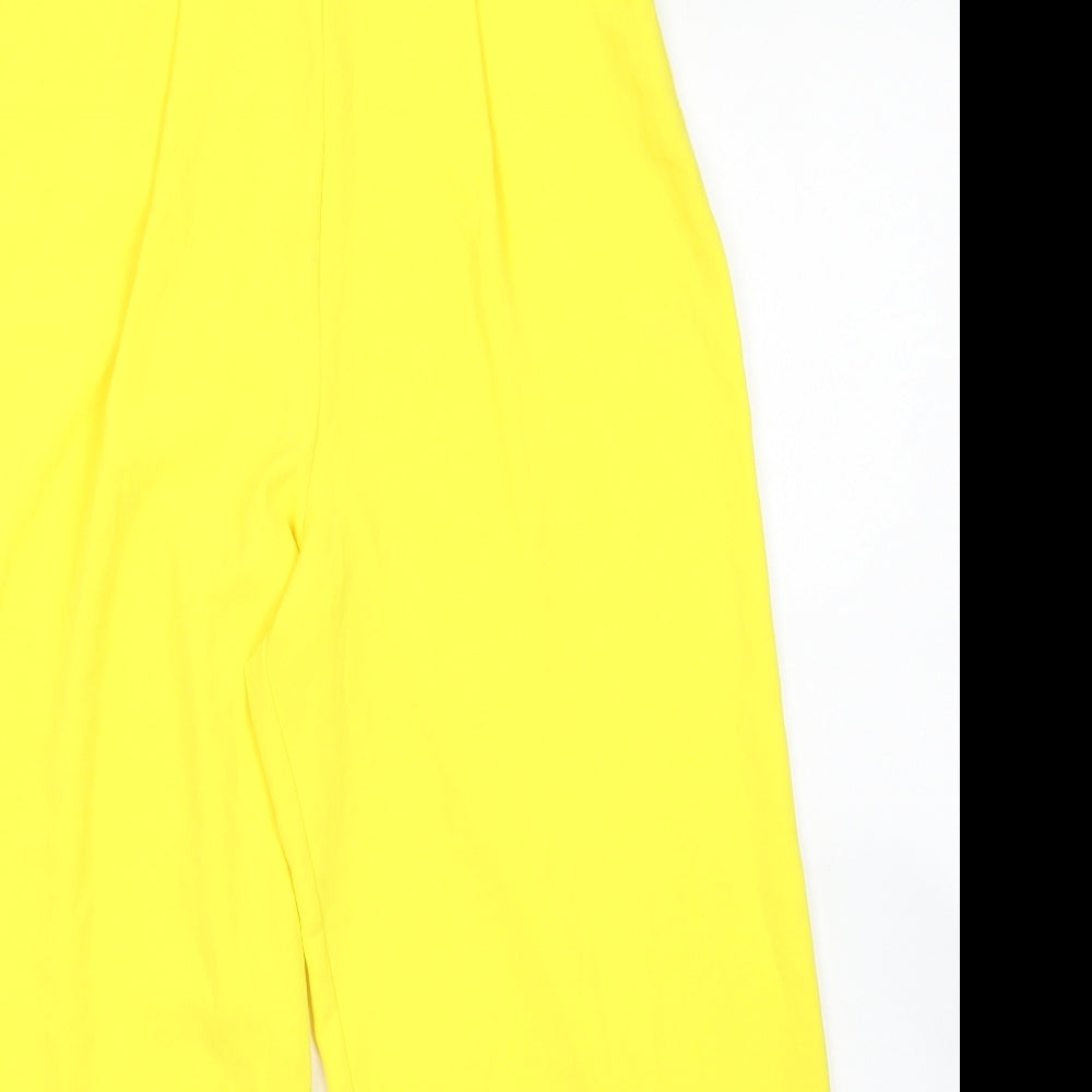Primark Womens Yellow  Polyester Culotte Shorts Size 8 L20 in Regular Zip