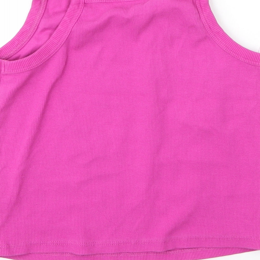 Holyfied Girls Pink  Cotton Camisole Tank Size 14 Years Square Neck