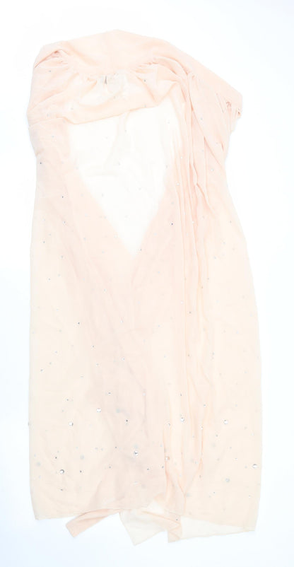 PRETTYLITTLETHING Womens Pink  Polyester Shift  Size 10  V-Neck  - Cape