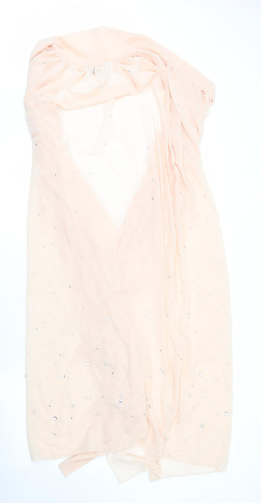 PRETTYLITTLETHING Womens Pink  Polyester Shift  Size 10  V-Neck  - Cape