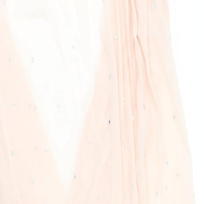 PRETTYLITTLETHING Womens Pink  Polyester Shift  Size 10  V-Neck  - Cape