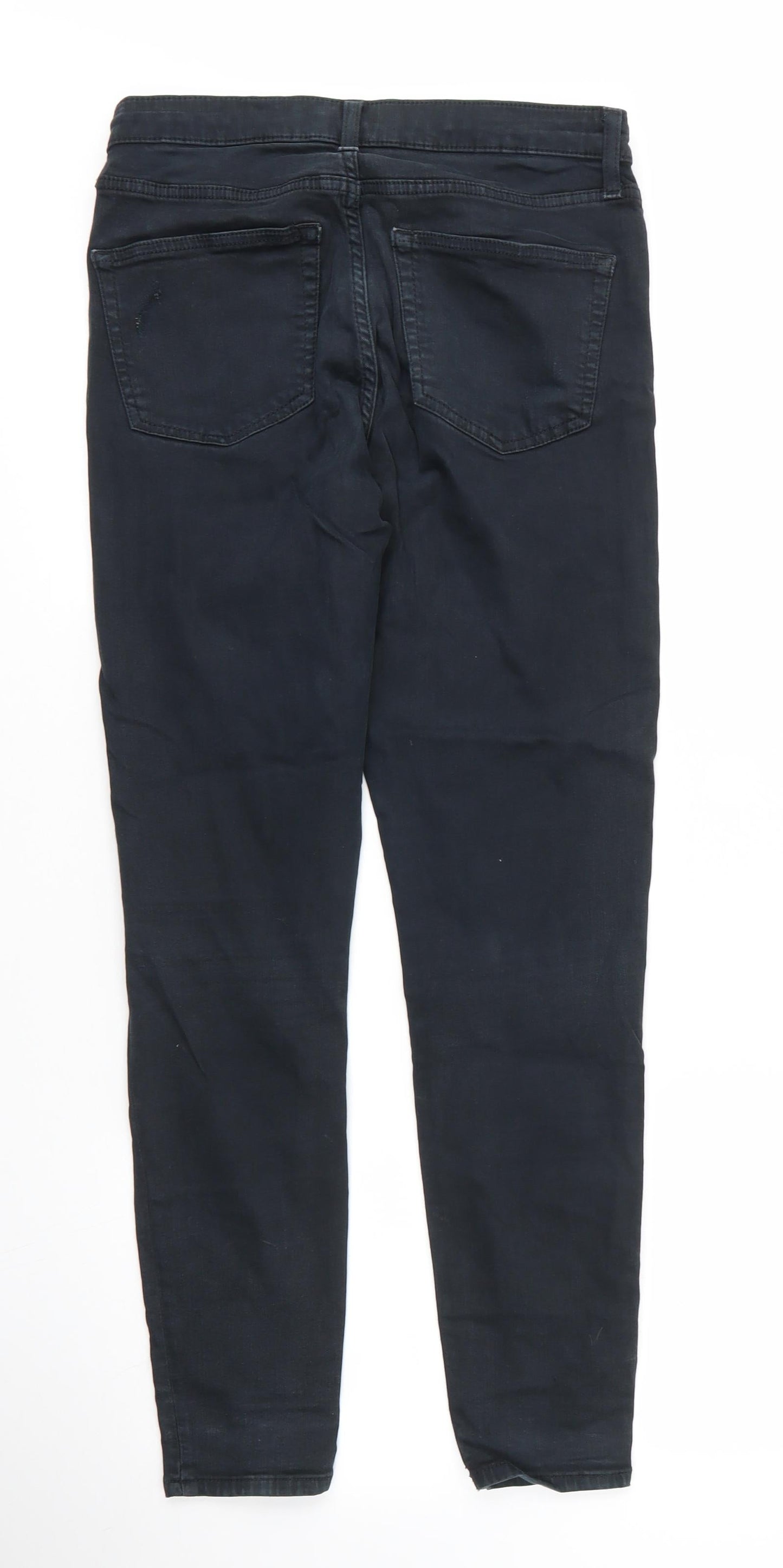 Topshop Womens Black  Cotton Skinny Jeans Size 28 in L27 in Regular Zip