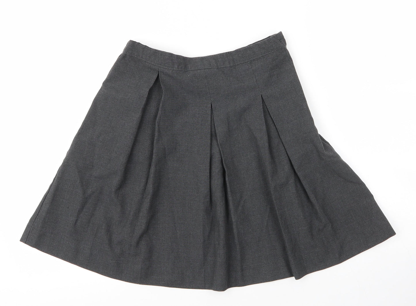 Very Girls Grey  Viscose Pleated Skirt Size 11 Years  Regular Zip