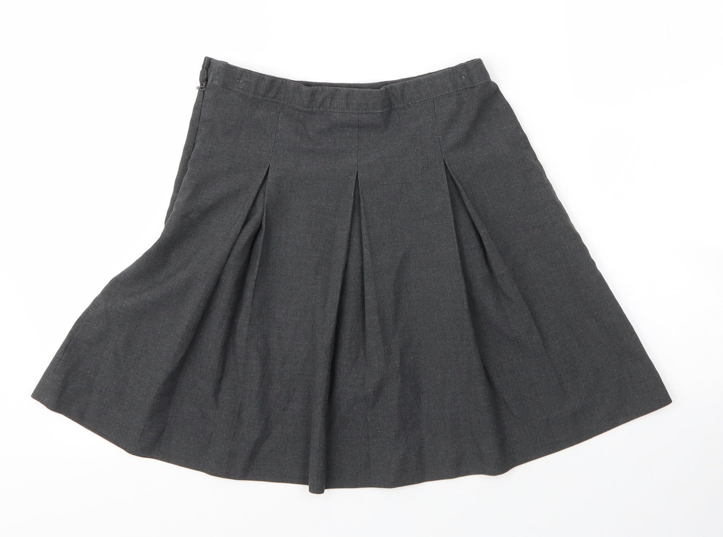 Very Girls Grey  Viscose Pleated Skirt Size 11 Years  Regular Zip