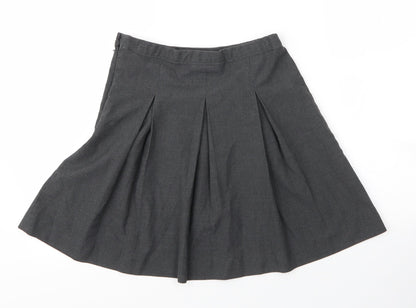 Very Girls Grey  Viscose Pleated Skirt Size 11 Years  Regular Zip