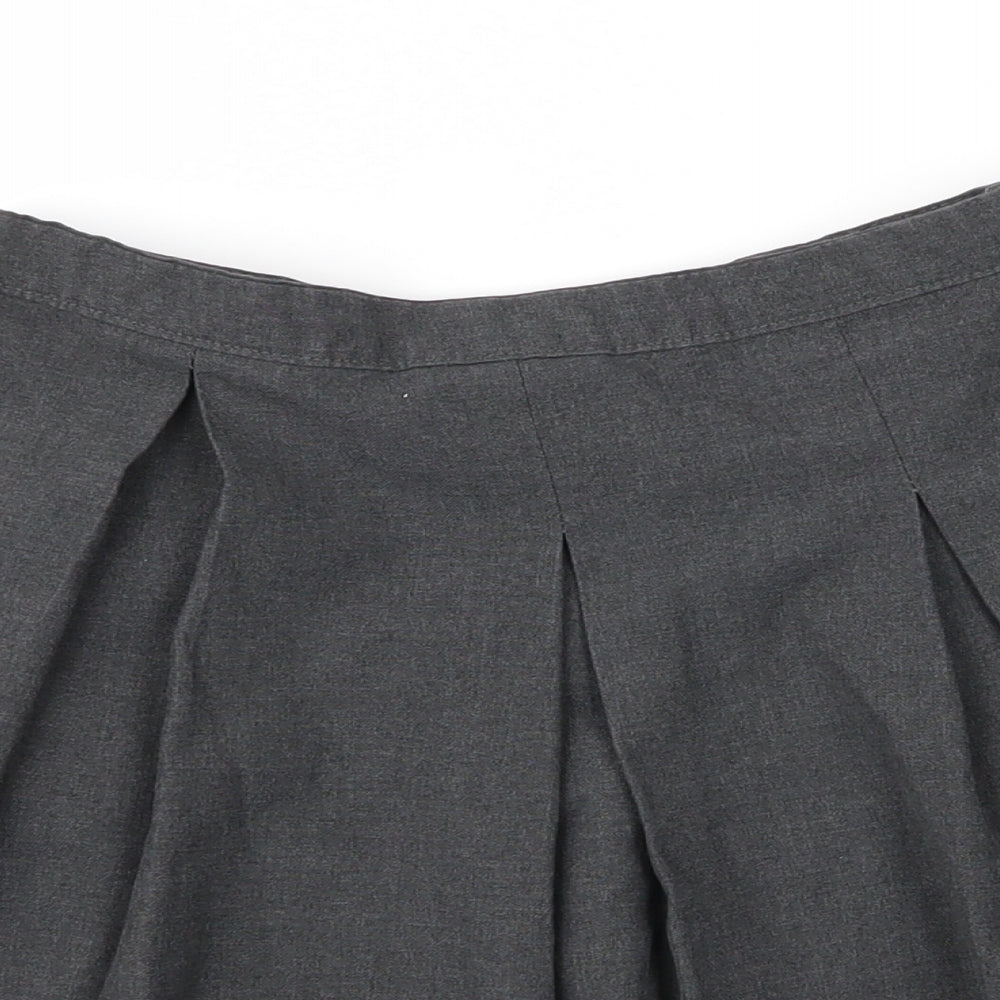 Very Girls Grey  Viscose Pleated Skirt Size 11 Years  Regular Zip