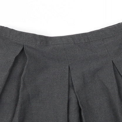 Very Girls Grey  Viscose Pleated Skirt Size 11 Years  Regular Zip
