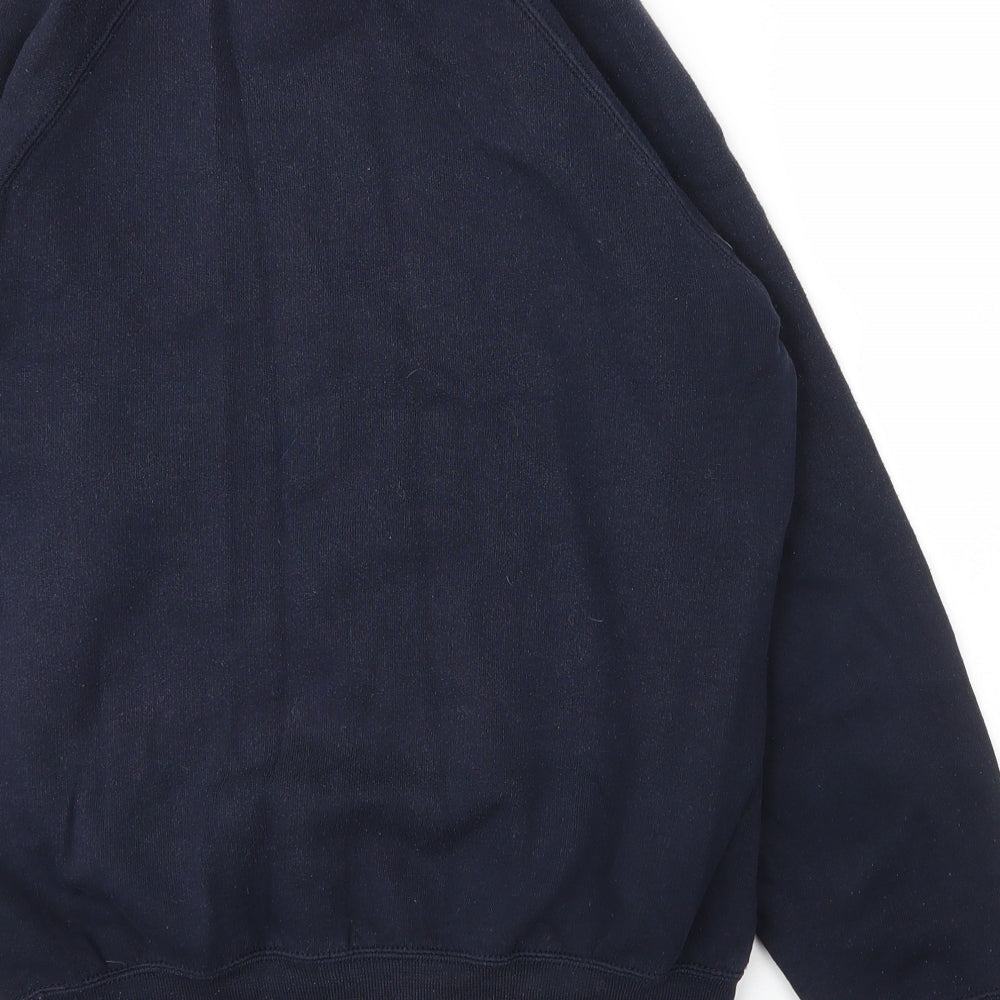 Russell Mens Blue Round Neck  Cotton Pullover Jumper Size S