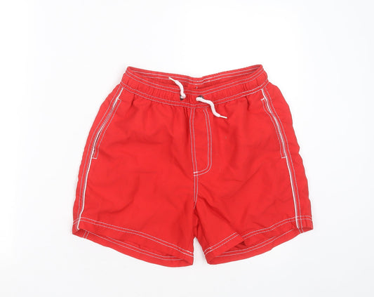 URBAN SPIRIT Mens Red  Polyester Bermuda Shorts Size S  Regular Drawstring - swim short