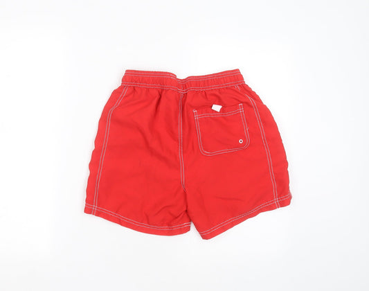 URBAN SPIRIT Mens Red  Polyester Bermuda Shorts Size S  Regular Drawstring - swim short