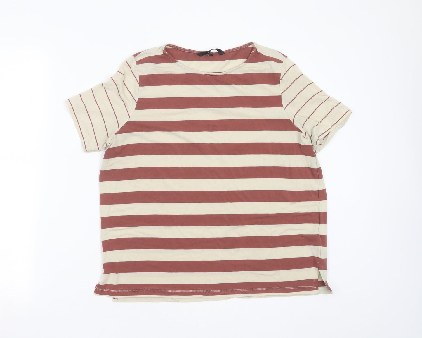 Womens UK Size M VERO MODA Beige Basic T-Shirt
