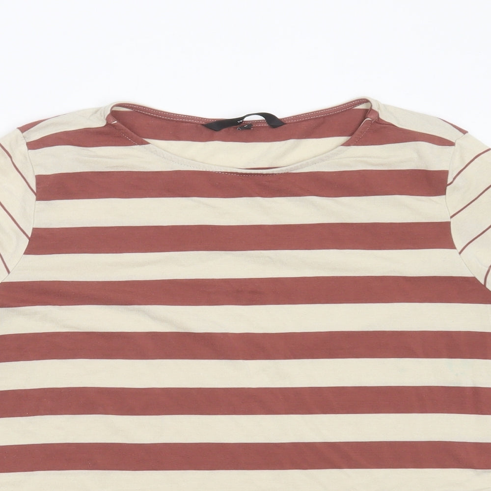 Womens UK Size M VERO MODA Beige Basic T-Shirt