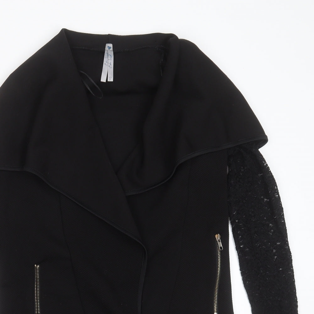 Womens UK Size S BLUE VANILLA Black Jacket