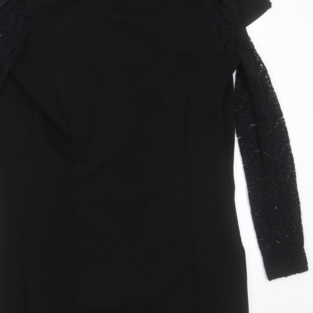 Womens UK Size S BLUE VANILLA Black Jacket